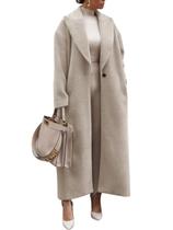 Trench Coat ebossy, moda feminina, sobretudo de lã, cáqui, XXL