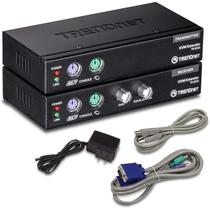 TRENDnet Kit de extensão KVM, amplia controles de teclado, vídeo, mouse, até 150 metros , teclas de atalho, PS2, VGA, USB tipo A TK-EX3