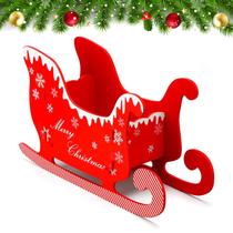 Trenó de madeira vermelho Christmas Santa Sleigh Queenar 48x28x16cm