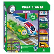 Trens - Coleção Puxa E Solta com quebra-cabeça e atividades de colorir - 9786526109670