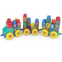 Trenzinho ABC Brinquedo Educativo Blocos De Montar Alfabeto - Dismat