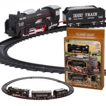 Trenzinho Brinquedo Trem Antigo Locomotiva Luz Trilho Menino - Toysmart
