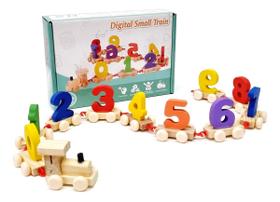 Trenzinho De Madeira Educativo Pedagógico +10 Vagões Números Trenzinho De Madeira Educativo Pedagógico +10 Vagões Números
