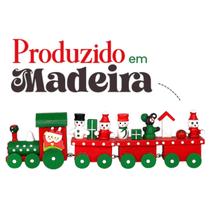 Trenzinho de Natal Mini Trem Papai Noel Bonecos de Neve p/ Decoração Natalina Enfeite Sala Mesa Estante Árvore Festas Eventos Escola Escritório
