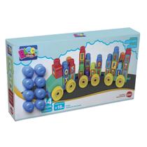 Trenzinho do abc colorido montar infantil 44 peças dismat Trenzinho do abc colorido montar infantil 44 peças dismat