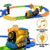 Trenzinho Infantil Com Som E Luz Com Trilhos 19 Peças Brinquedo Para Criança Trenzinho Infantil Com Som E Luz Com Trilhos 19 Peças Brinquedo Para Criança
