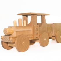 Trenzinho locomotiva madeira pinus mdf vagões - Berneck