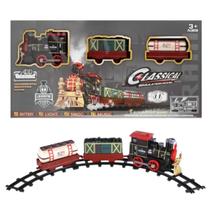 Trenzinho Locomotivo 2 Vagões Com Luz Som e Fumaça - Castela