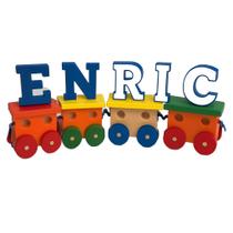 Trenzinho Multicolorido Madeira Personalizado Trenzinho Multicolorido Madeira Personalizado