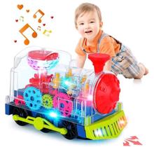 Trenzinho Musical Brinquedo Infantil Á Pilha Bate E Volta Com Luzes Interativo