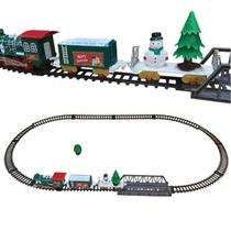 Trenzinho Natal Girarotio Arvore Natalino Led Som Decoraçao Vitrine Loja Shopping Cenario Vila Estaçao Trem Enfeite