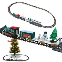 Trenzinho Natal Giratorio Natalino Led Som Decoraçao Loja Shopping Vila Cenario Enfeite Fim de Ano Evento