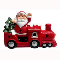 Trenzinho Natalino Papai Noel em Cerâmica 22cm DRM2047 Trenzinho Natalino Papai Noel em Cerâmica 22cm DRM2047