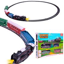 Trenzinho Trem 3 Vagões Locomotiva Luz Brinquedo elétrico Castela Trenzinho Trem 3 Vagões Locomotiva Luz Brinquedo elétrico Castela