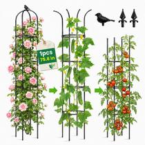 Trepadeira Obelisco para Jardim OTOSUNNY 192 cm de altura, preta Trepadeira Obelisco para Jardim OTOSUNNY 192 cm de altura, preta