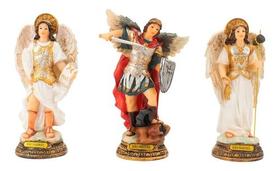 Três Arcanjos Gabriel Rafael Miguel 16cm - Enfeite Resina Três Arcanjos Gabriel Rafael Miguel 16cm - Enfeite Resina