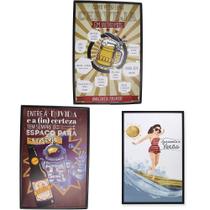 Três placas decoração CERVEJA - 30x20 Três placas decoração CERVEJA - 30x20