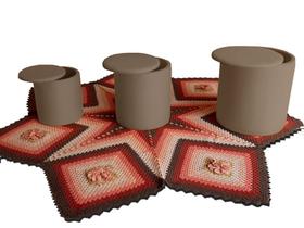 Três Puf Baú Modelo PB_MA01 que se transforma em um Puf muito Resistente em Sarja