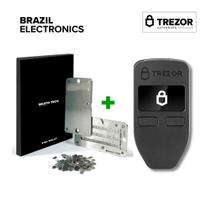 Trezor One Hardware Wallet Preto + Steel Wallet