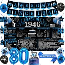 Trgowaul Kit de Decoração para Festa de 80 Anos - 20 Peças Trgowaul Kit de Decoração para Festa de 80 Anos - 20 Peças