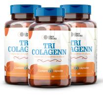TRI COLAGENNN 500mg - 60 Cápsulas Colágeno Tipo 1, 2 e 3 + Vitamina C Beleza e Articulação