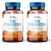 TRI COLAGENNN 500mg - 60 Cápsulas Colágeno Tipo 1, 2 e 3 + Vitamina C Beleza e Articulação