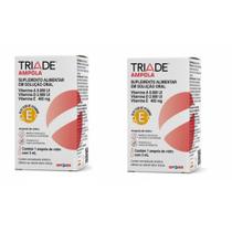 Triade Suplemento Alimentar Ampola vtiamina A D E Oral 3ml kit/2