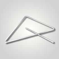 Triangulo musical forro de aço 30 cm cromado torelli