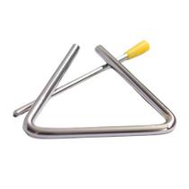 Triangulo musical leve pequeno aço cromado 10cm x 13mm com batedor xote baião forró luau profissional infantil