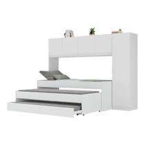 Tricama De Solteiro Com Colchão E Guarda-roupas Dublin Multimóveis Mp4038 Branca