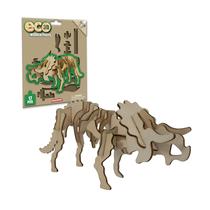 Triceratops de quebra-cabeça de madeira 3D ecológico da Deluxebase. Kit de artesanato de quebra-cabeça 3D DIY com tema de animais. Brinquedos sustentáveis de madeira para animais dinossauros. Kits de construção de modelos perfeitos para brinquedos educativos e lembrancinhas infantis