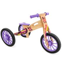 Triciclo 2 em 1 em madeira BiciQuetinha Coloridinha