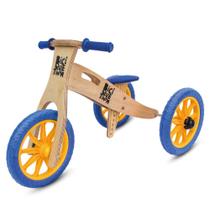 Triciclo 2 Em 1 Vira Bicicleta De Equilíbrio Wooden Azul - Biciquetinha