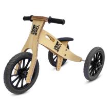 Triciclo 2 Em 1 Vira Bicicleta De Equilíbrio Wooden Preto