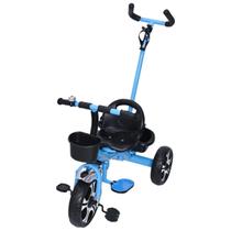 Triciclo Azul Com Apoiador Passeio Criança Zippy Toys