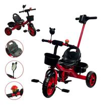 Triciclo Baby Infantil Com Empurrador Passeio Diversao Vermelho