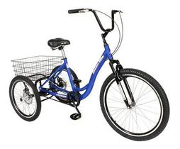 Triciclo Bicicleta 3 Rodas Deluxe Alumínio Aro 26 Azul