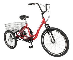 Triciclo Bicicleta 3 Rodas Deluxe Alumínio Aro 26 Vermelho