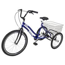 TRICICLO BICICLETA 3 RODAS TWICE AZUL COMPLETO - Freio V-brake - DREAM BIKE