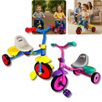 Triciclo Bicicletinha Infantil com Pedal Motoquinha com Cesto Assento Ajustável Criança Menino