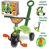 Triciclo Brinquedo Velotrol Tchuco Com Haste Guia Seguro Removível Fácil Montagem Estampa Dino Park - Pogala