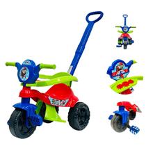 Triciclo Com Pedal Motoca Haste Kemotoca Vermelho Dog Menino - Kendy