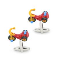 Triciclo de brinquedo Cufflinks para homens em cobre vermelho Triciclo de brinquedo Cufflinks para homens em cobre vermelho