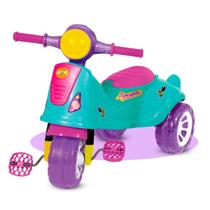 Triciclo de Brinquedo para Passeio Andador Infantil Empurrador Trava de Segurança Bebê Criança