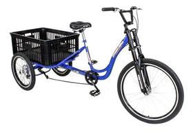Triciclo De Carga P/ 150kg Multiuso Caixa Vazada Azul - Dream Bike