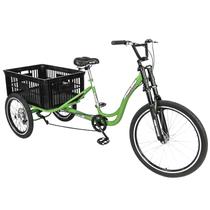 Triciclo De Carga P/ 150kg Multiuso Caixa Vazada Verde