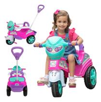 Triciclo De Passeio Baby City Menina Com Pedal Buzina Haste Direcionavel MARAL BRINQUEDOS Seg Imports Motoca Menino Spider Rosa Original
