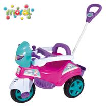 Triciclo De Passeio Baby City Menina Com Pedal Buzina Haste Direcionavel