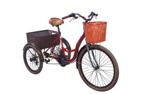 Triciclo deluxe premium - vermelho com creme