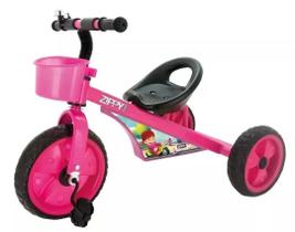Triciclo Divertido Infantil Rosa Com Cestinhas E Buzina - Zippy Toys